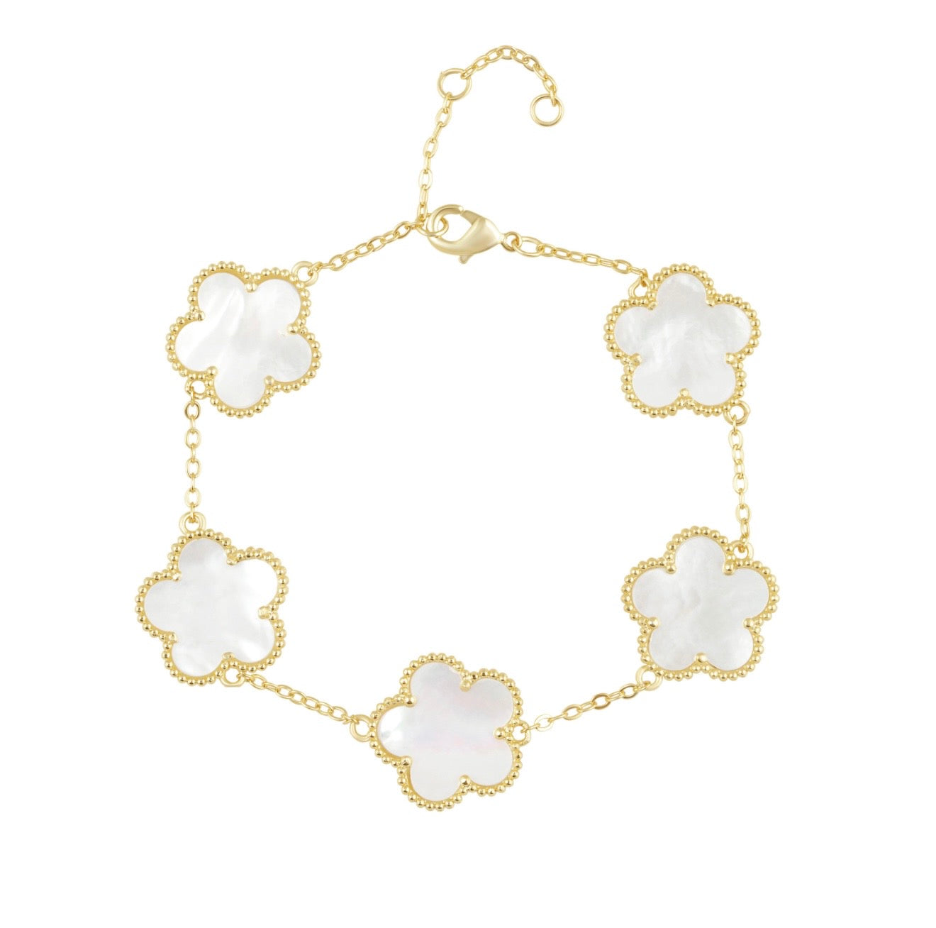 Adeline Kleeblatt Armband mit Perlmutt